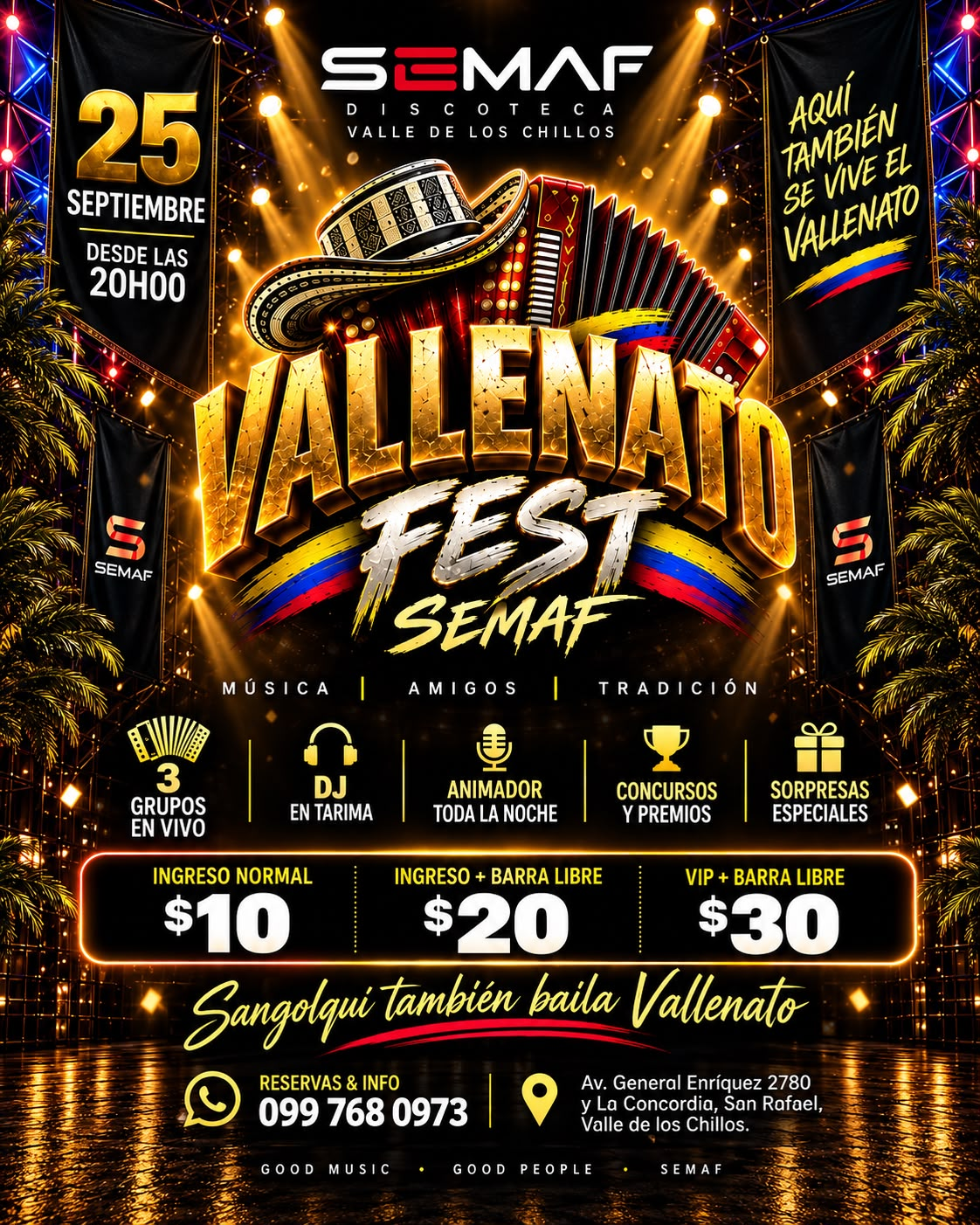 Flyer de Vallenato Fest SEMAF